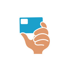 credit card payment illustration. hand holding payment card illustration. pay icon. cartoon illustration of paying with payment card