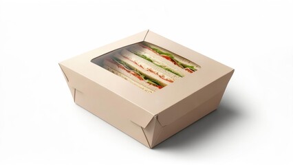 Cardboard sandwich box with a clear window