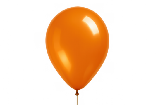 Vibrant orange balloon hovering near transparent backdrop, ideal for festive graphic design needs