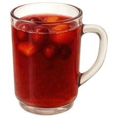Traditional Polish Fruit Drink in a Glass Cup with Fresh Berries and Colors for Refreshing Beverage Enjoyment