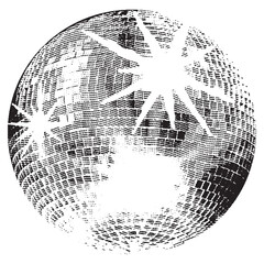 Disco ball isolated. Disco ball clipart. Mirrorball with lights.	