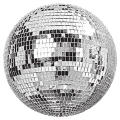 Disco ball isolated. Disco ball clipart. Mirrorball with lights.	