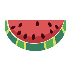 Flat Watermelon Fruits Vector Illustration
