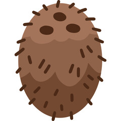 Flat Vector Illustration of a Tropical Coconut Fruit
