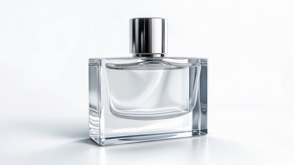 Clear rectangular perfume bottle