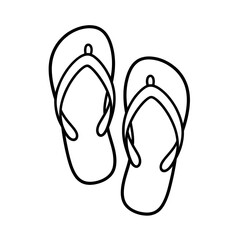 flip flops isolated on white coloring page