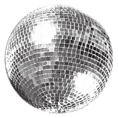 Disco ball isolated. Disco ball clipart. Mirrorball with lights.	