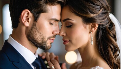 Naklejka premium Close-up couple, wedding day
