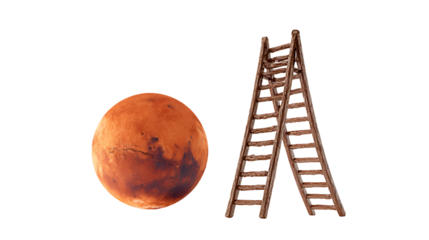 Mars planet ladder space exploration journey ambition