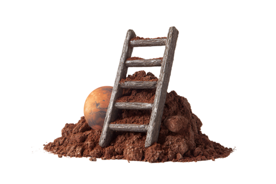 Mars exploration ladder to the red planet soil