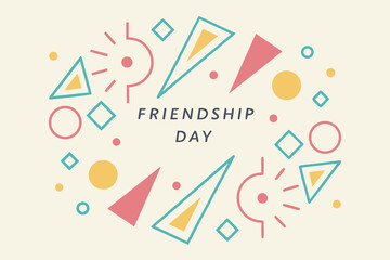 Friendship Day Geometric Shapes Illustration greeting