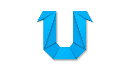 Vector origami letter u logo design vector illustration template for branding and creative projects idea