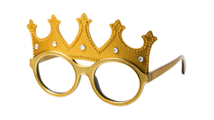 Humorous Royal Celebration Costume Element with Glasses and Crown
