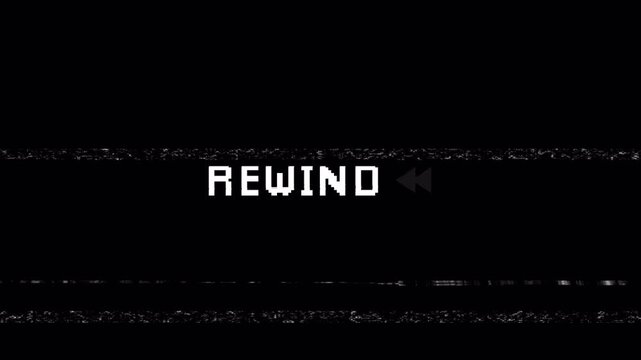 rewind button VHS Retro Screen. 4k video. alpha channel - Powered by Adobe