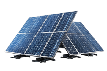Two solar panels angled for optimal sun exposure clean energy technology