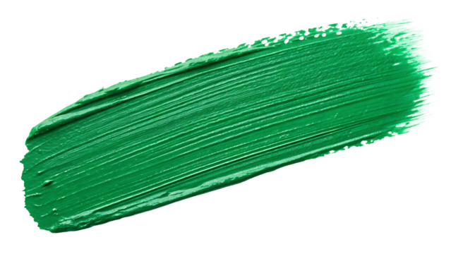 Isolated Green Brush Stroke Texture on White or Transparent Background - Powered by Adobe