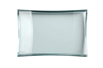 Elegant curved glass panel design element blank template