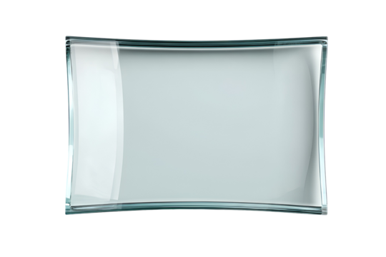 Elegant curved glass panel design element blank template - Powered by Adobe