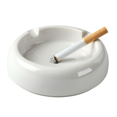 Cigarette in White Ashtray Smoking Addiction