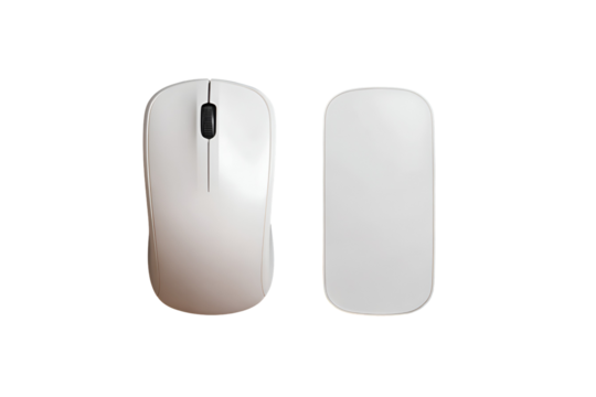 White wireless computer mouse and receiver