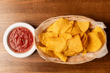 Tortilla chips with salsa