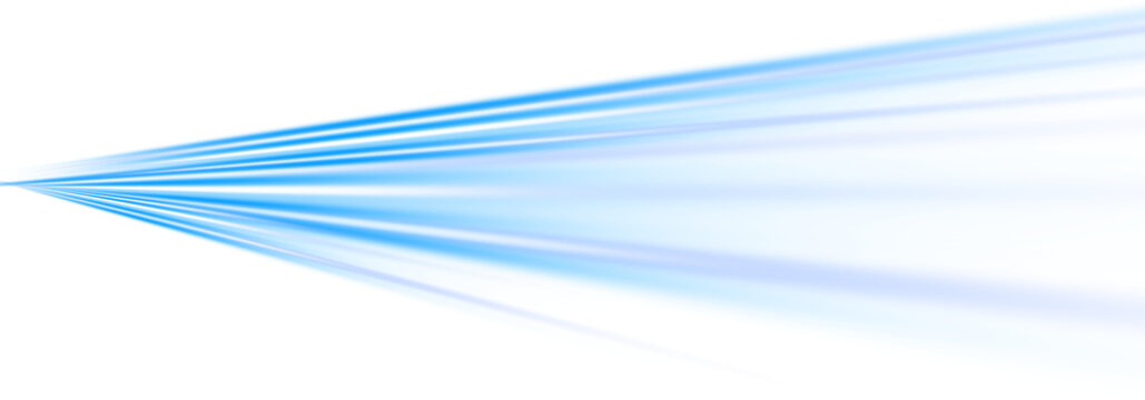 PNG Abstract blue light streaks emanating from a single point on a transparent background