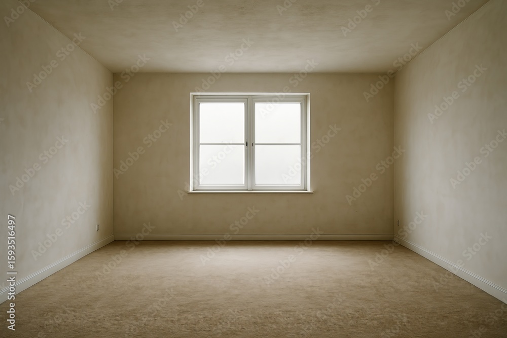 Poster minimalist empty room with natural light and simple design