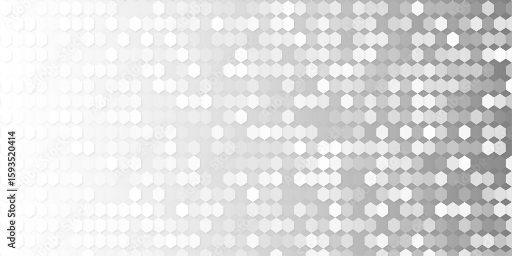 Poster abstract pattern featuring gray hexagons. the design should be modern, minimalistic, and uniform, wi