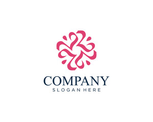 Abstract flower person logo