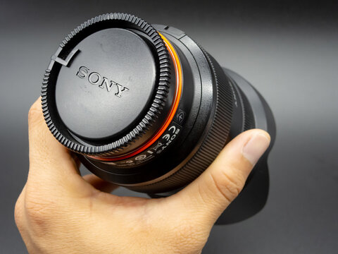 Zapopan Jalisco, Mexico - July 18, 2025: Sony DT 2.8/16-50 SSM camera lens, sony lens concept