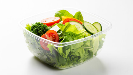 Healthy Garden Salad in Transparent Bowl