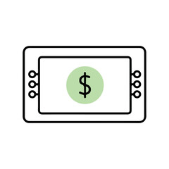 Obraz premium Simple illustration of a digital wallet with dollar symbol inside 