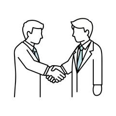 Fototapeta premium Two business men shaking hands in a professional agreement 