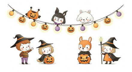 Obraz premium String of Halloween Fairy Lights for child