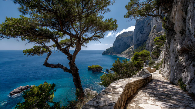 Belvedere di Tragara viewpoint, Capri Island, Italy