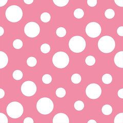Charming Pink and White Seamless Polka Dots Pattern for Creative Projects.