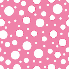 Charming Pink and White Seamless Polka Dots Pattern for Creative Projects.