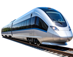 Futuristic High-Speed Train 2025 Model, Side Profile with Streamlined Nose, Isolated