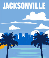 Obraz premium jacksonville florida with beautiful ocean and city views