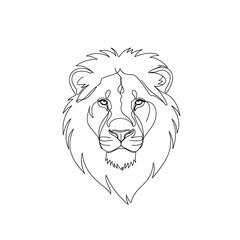 Obraz premium Minimalist Lion Line Art Drawing for Tattoo and Design