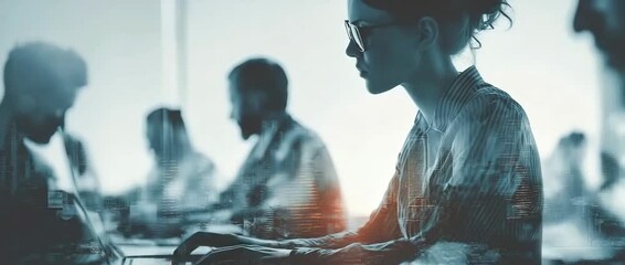 processing of financial data on a variety of businesspeople in an office - Powered by Adobe