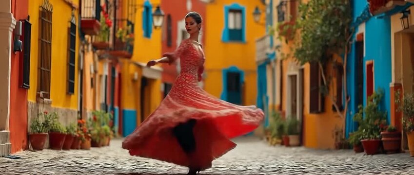 Street dancers in flamenco