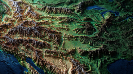 Detailed USA Map Topography Render: Explore the Beauty of United States Landscape