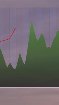 Animation of financial data processing over london cityscape