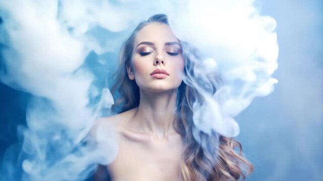 Woman In Smoke Portrait