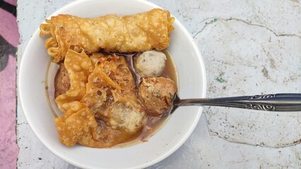 Tasty Baso Malang a typical Indonesian meatball dish originating from Malang City, East Java