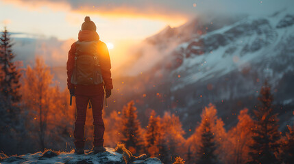 Golden Chill: Adventure in Winter Glow