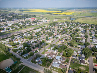 Residential area with houses and trees