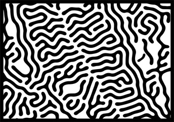 Abstract organic seamless pattern in black and white