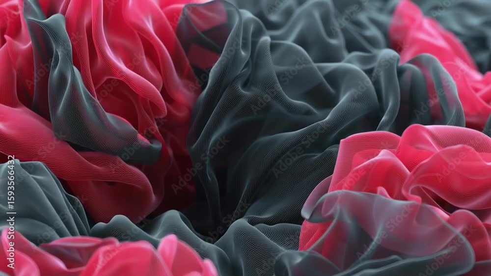 Poster fabric inspired texture intricate patterns of vibrant waves in coral and dark tones